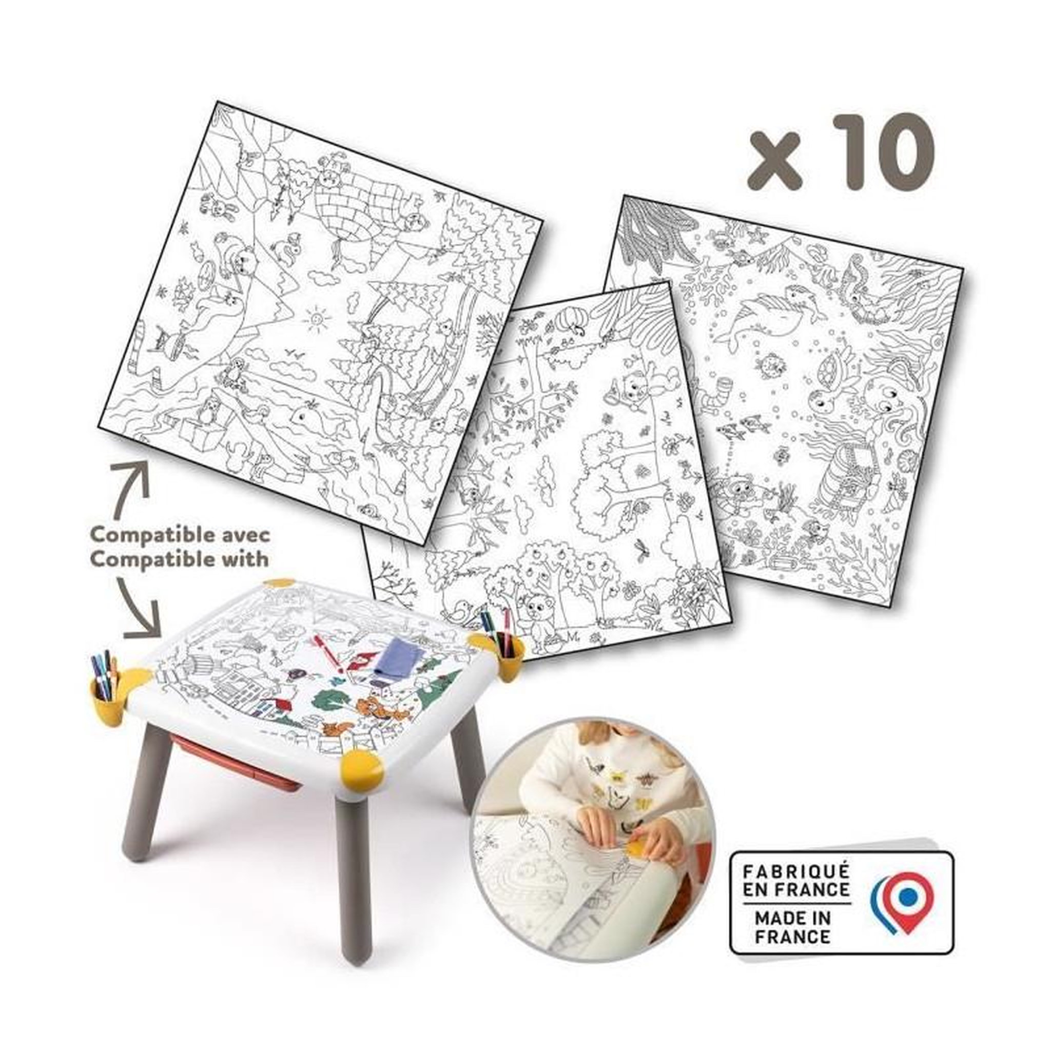 SMOBY Smoby - Recharge Coloriages pour la Kid table créative - 10 feuilles de coloriages