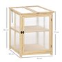 Voir la diapositive 3 : OUTSUNNY Mini serre de jardin 2 niveaux dim. 62L x 63l x 82H cm porte et panneau toit ouvrant bois sapin traité polycarbonate