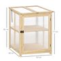 Voir la diapositive 3 : OUTSUNNY Mini serre de jardin 2 niveaux dim. 62L x 63l x 82H cm porte et panneau toit ouvrant bois sapin traité polycarbonate