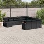 Voir la diapositive 1 : VIDAXL Salon de jardin 12 pcs avec coussins noir resine tressee