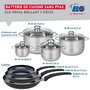 Voir la diapositive 2 : ELO Ensemble de 3 Poêles de cuisson 24, 28 et 32 cm et 4 faitouts 12, 16, 20 et 24 cm Elo Prima Brillant