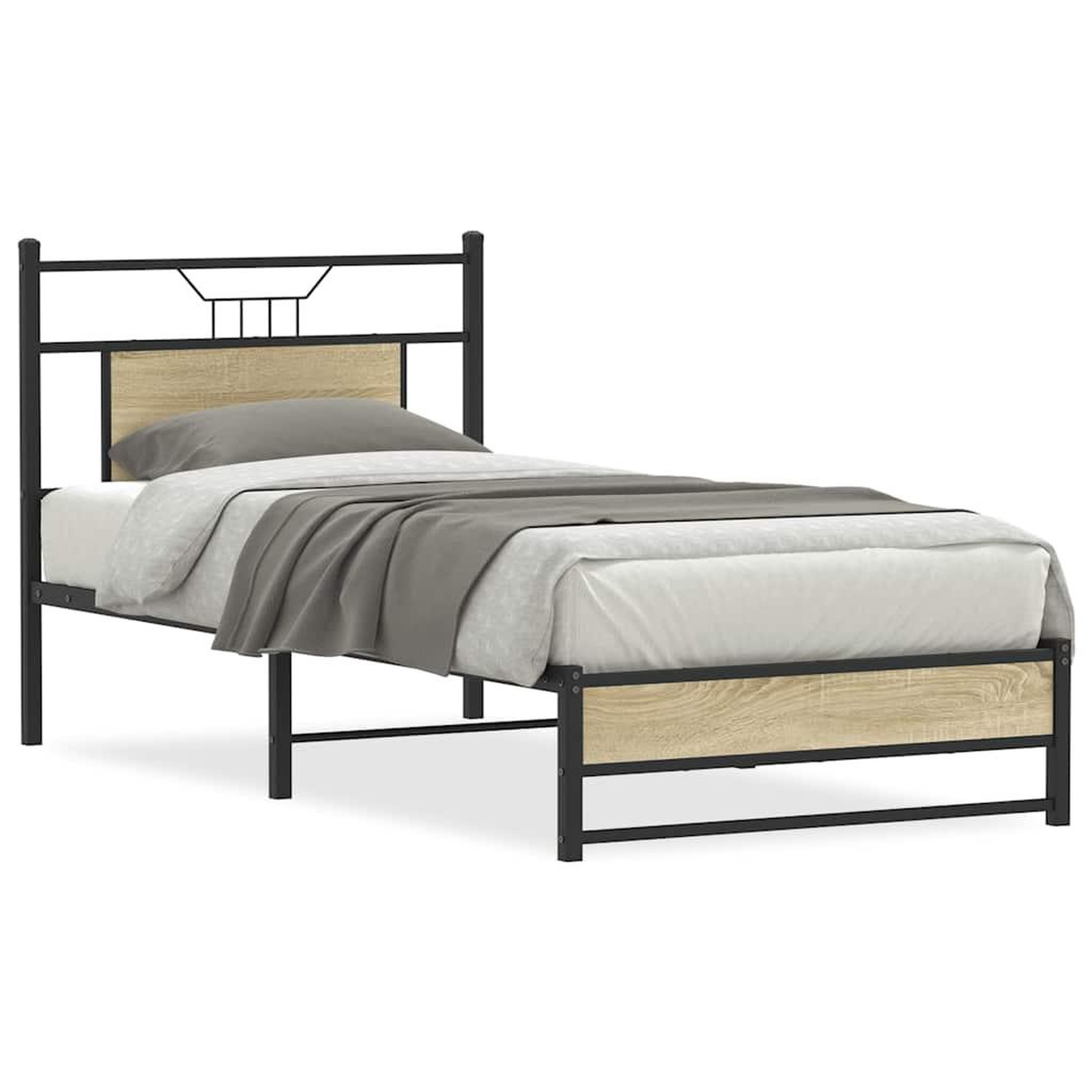 VIDAXL Cadre de lit sans matelas chene sonoma 90x200 cm