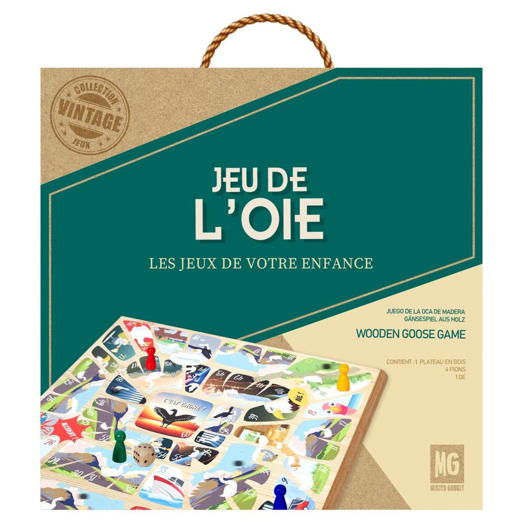 Voir la diapositive 4 : MISTER GADGET Jeu de l'oie en bois  vintage  29cm multicolore