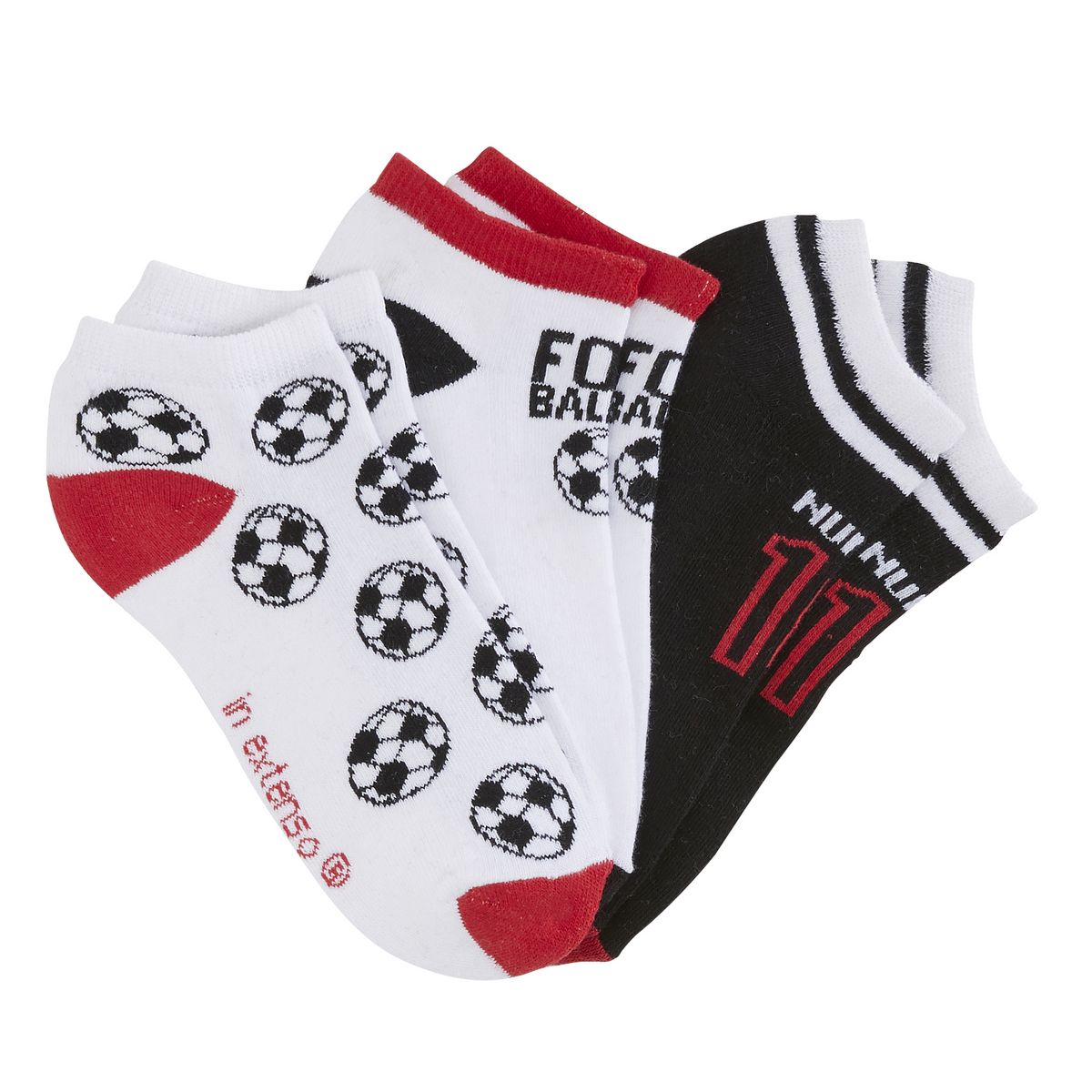 IN EXTENSO Lot de 3 paires de mini chaussettes garçon