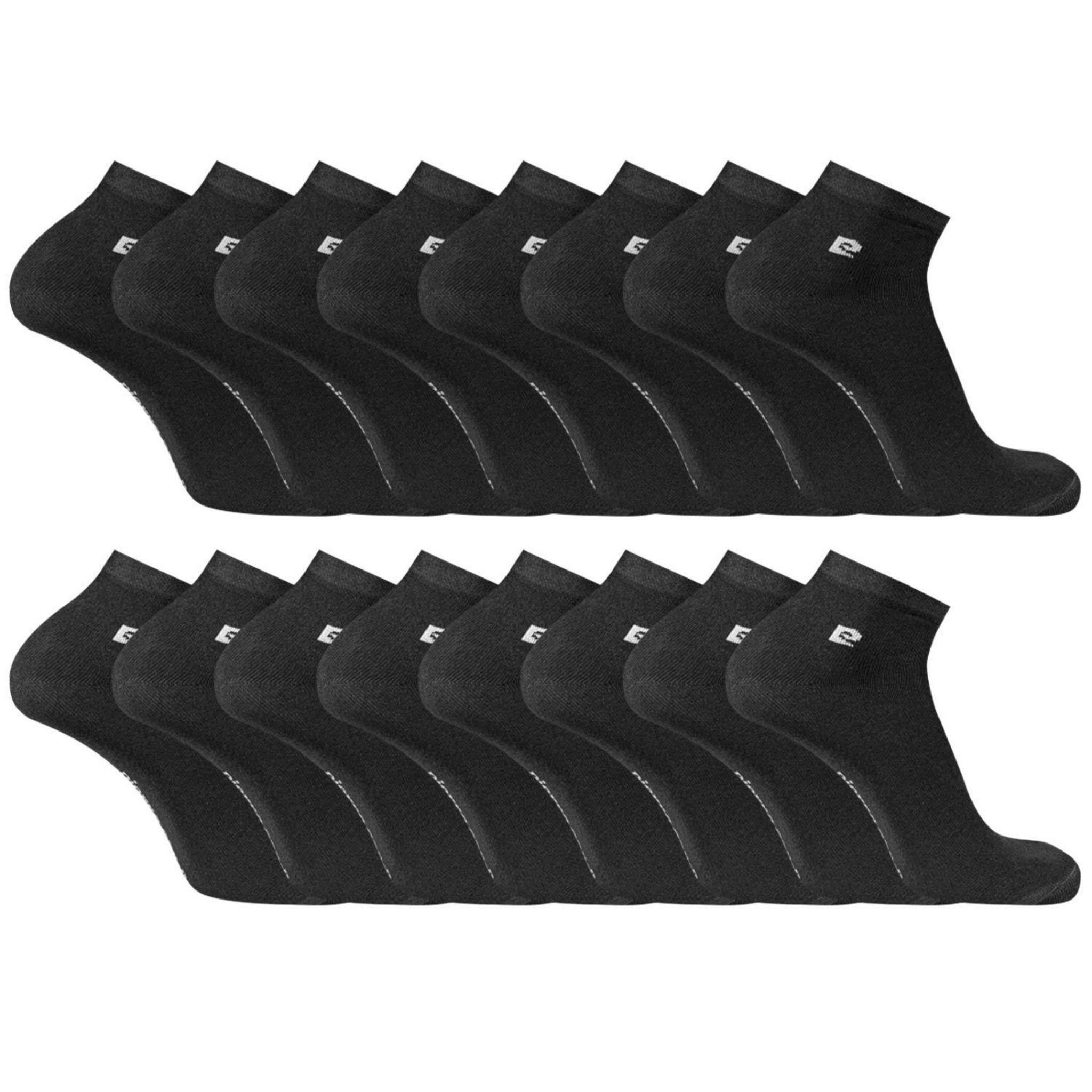 PIERRE CARDIN Lot de 8 Paires de Quarter unies modèle PC 400. Coloris disponibles : Noir