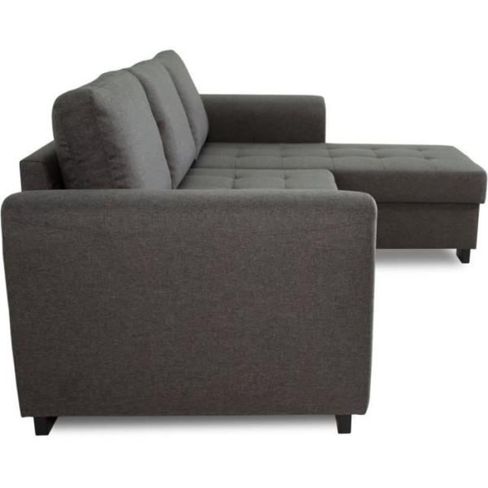 Voir la diapositive 4 : MARKET24 Canapé d'angle fixe réversible 4 places - Tissu Anthracite - L245 x P150 x H86 cm - HAMILTON - Fabriqué en Ukraine