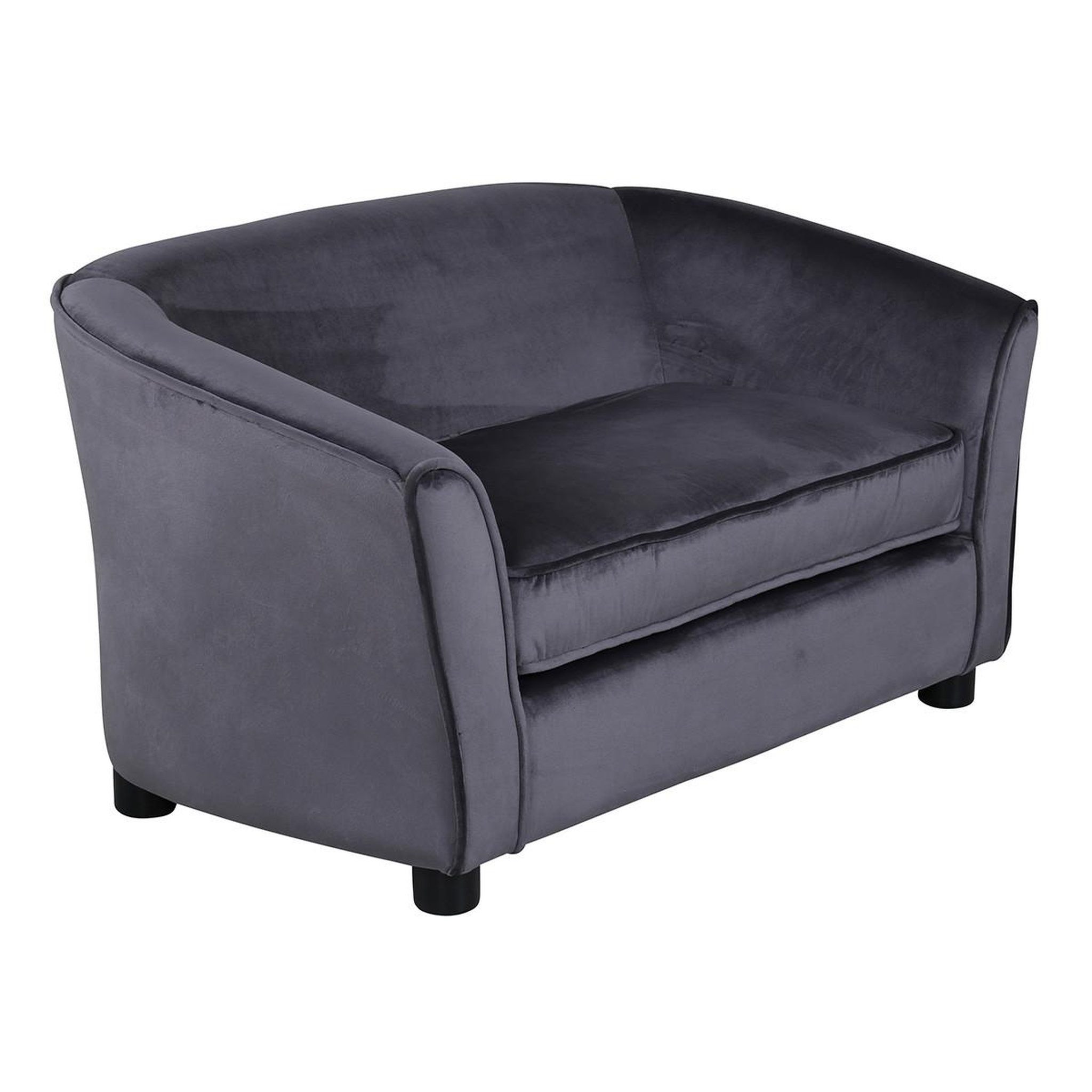 Paris Prix Canapé enfant en velours  moon  90cm gris