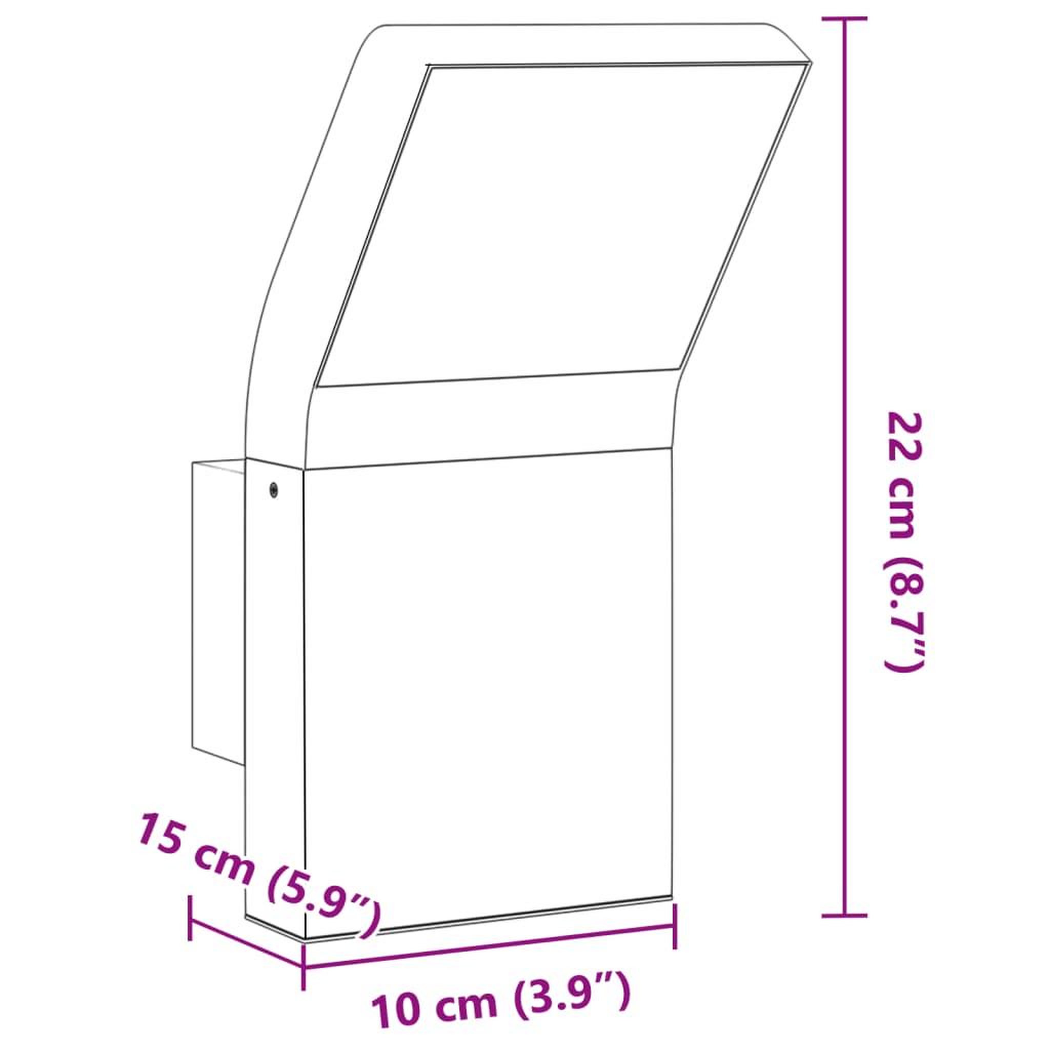 Voir la diapositive 6 : VIDAXL Applique murale LED d'exterieur aluminium moule sous pression
