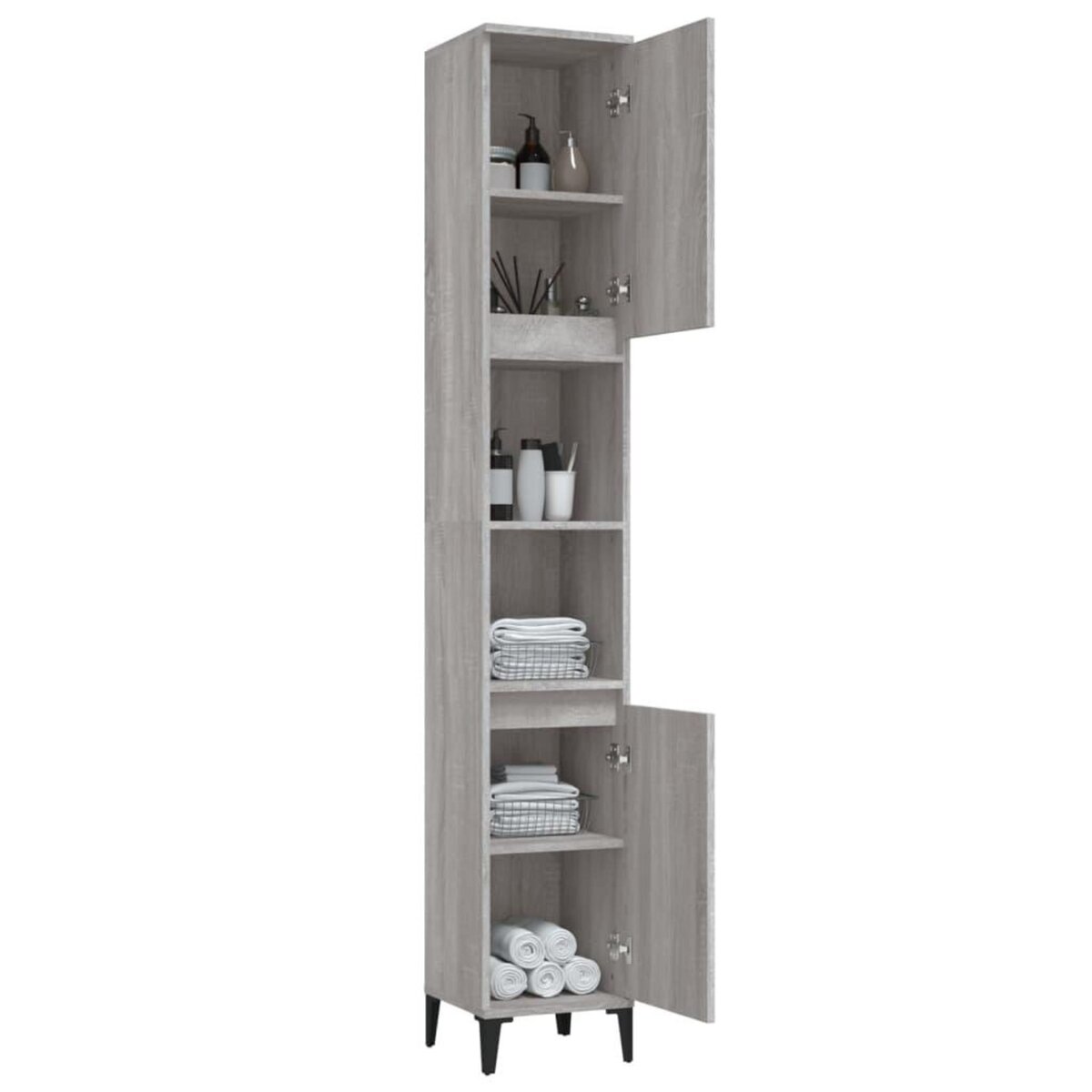 VIDAXL Armoire de bain sonoma gris 30x30x190 cm bois d'ingenierie