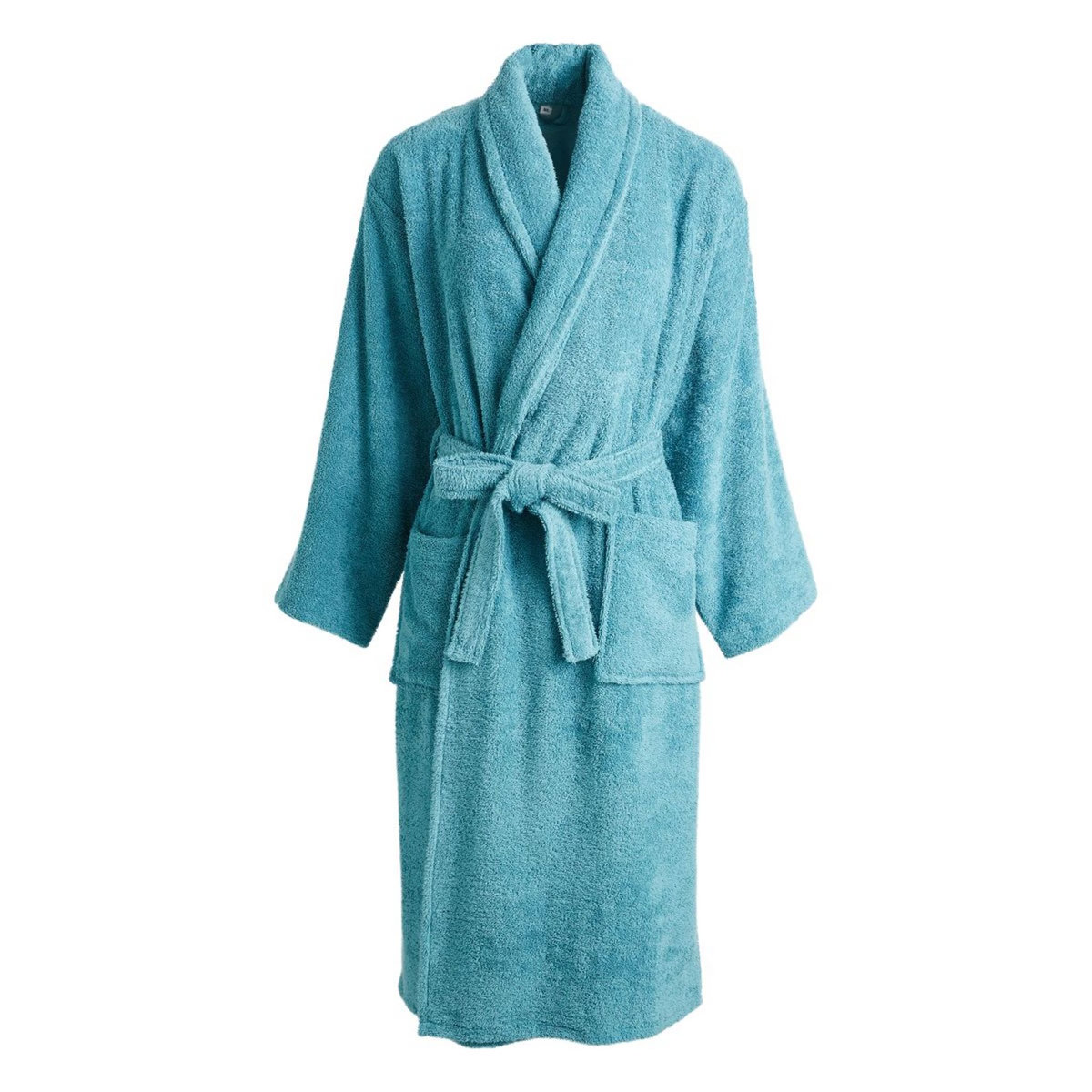 ACTUEL Peignoir col châle uni en coton 