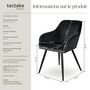 Voir la diapositive 6 : tectake Chaise style scandinave rembourrée aspect velours noir