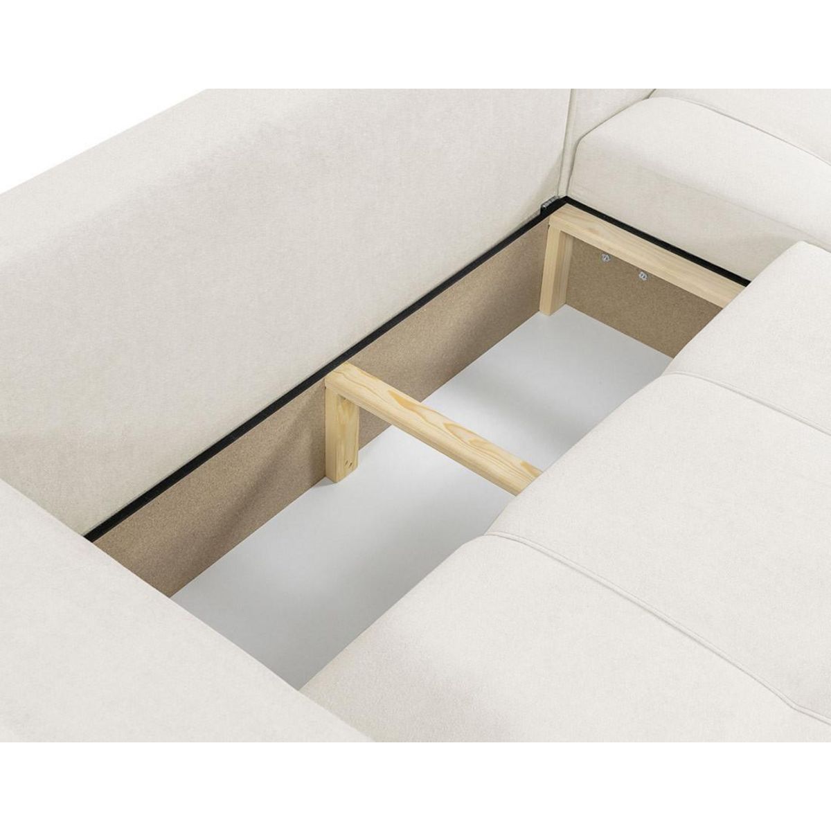 BEST MOBILIER Nicole - canapé d'angle réversible 4 places convertible avec coffre en tissu