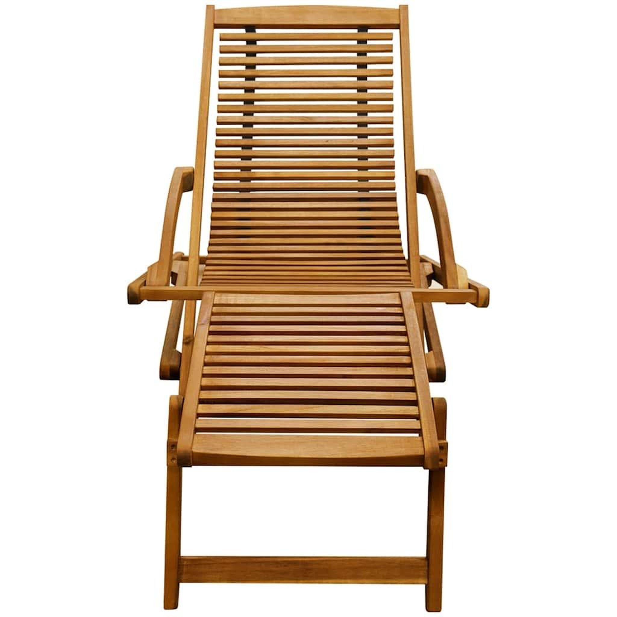 Voir la diapositive 4 : VIDAXL Chaise de terrasse avec repose-pied bois d'acacia solide