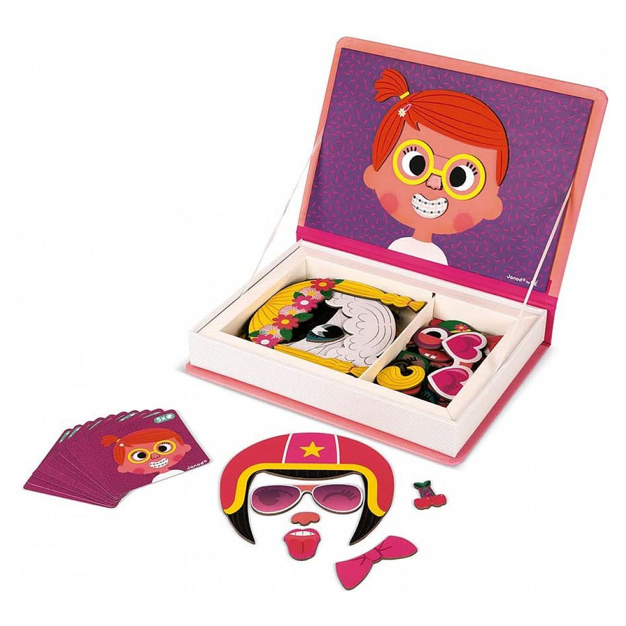 Juratoys-Janod Magneti book crazy faces fille