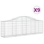 Voir la diapositive 2 : VIDAXL Paniers a gabions arques 9 pcs 200x30x60/80 cm Fer galvanise