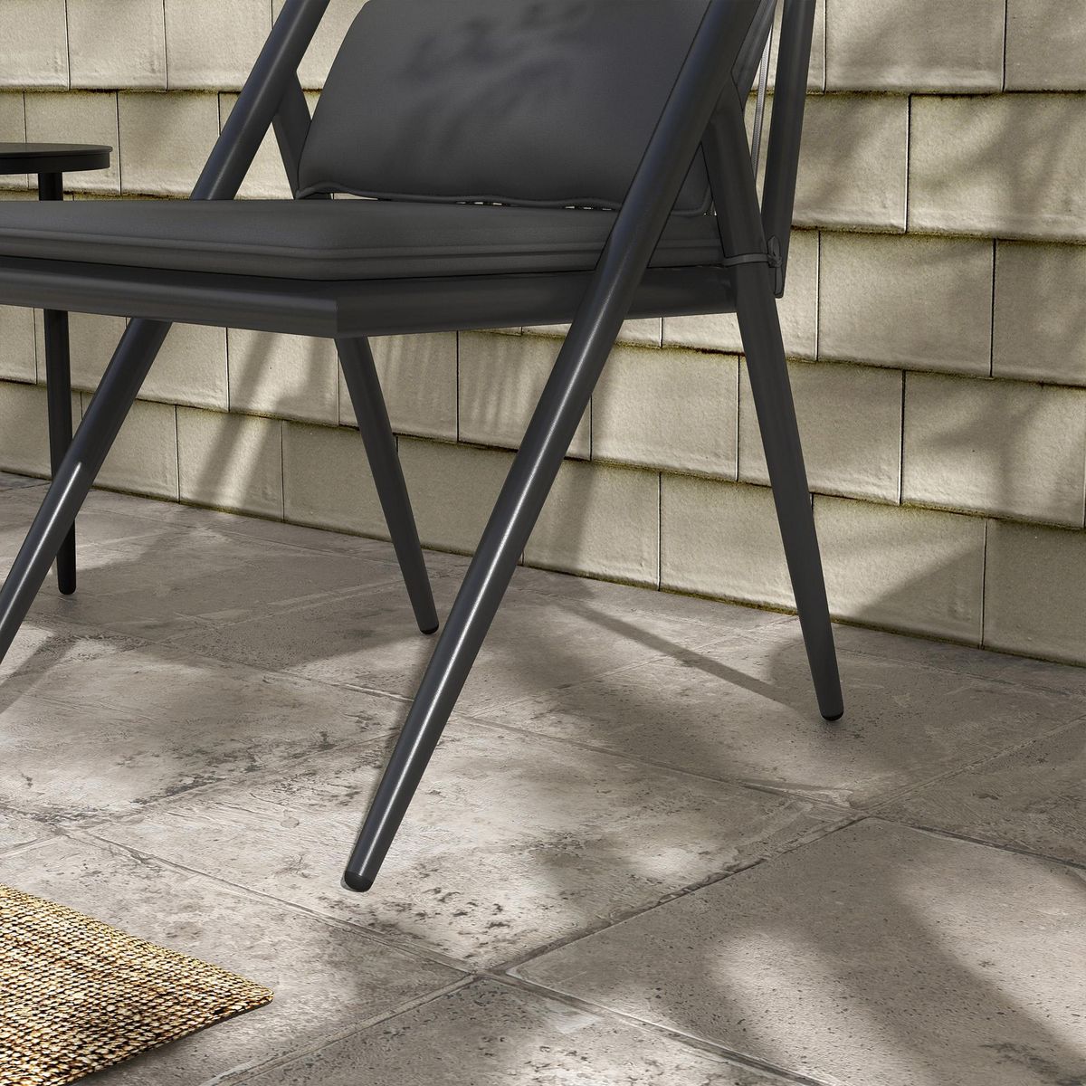 OUTSUNNY Ensemble bistro de jardin design Acapulco 2 places 3 pièces avec coussins