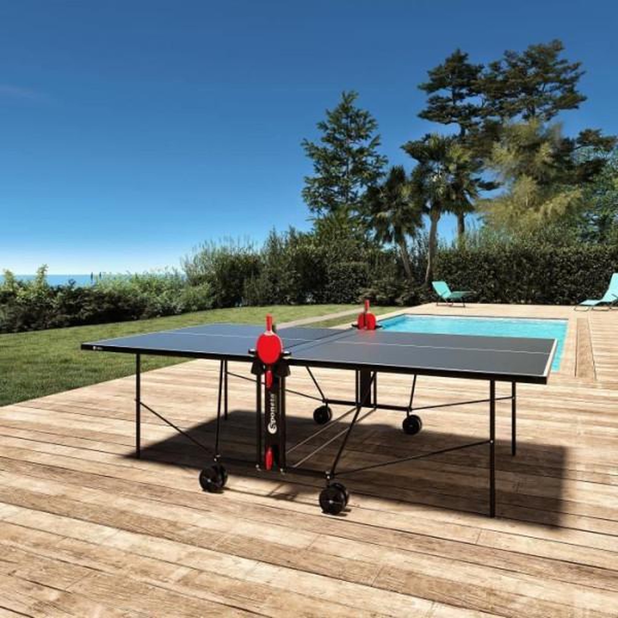 Voir la diapositive 3 : SP Sponeta - table tennis de table - table ping pong compacte - usage extérieur - gris et noir