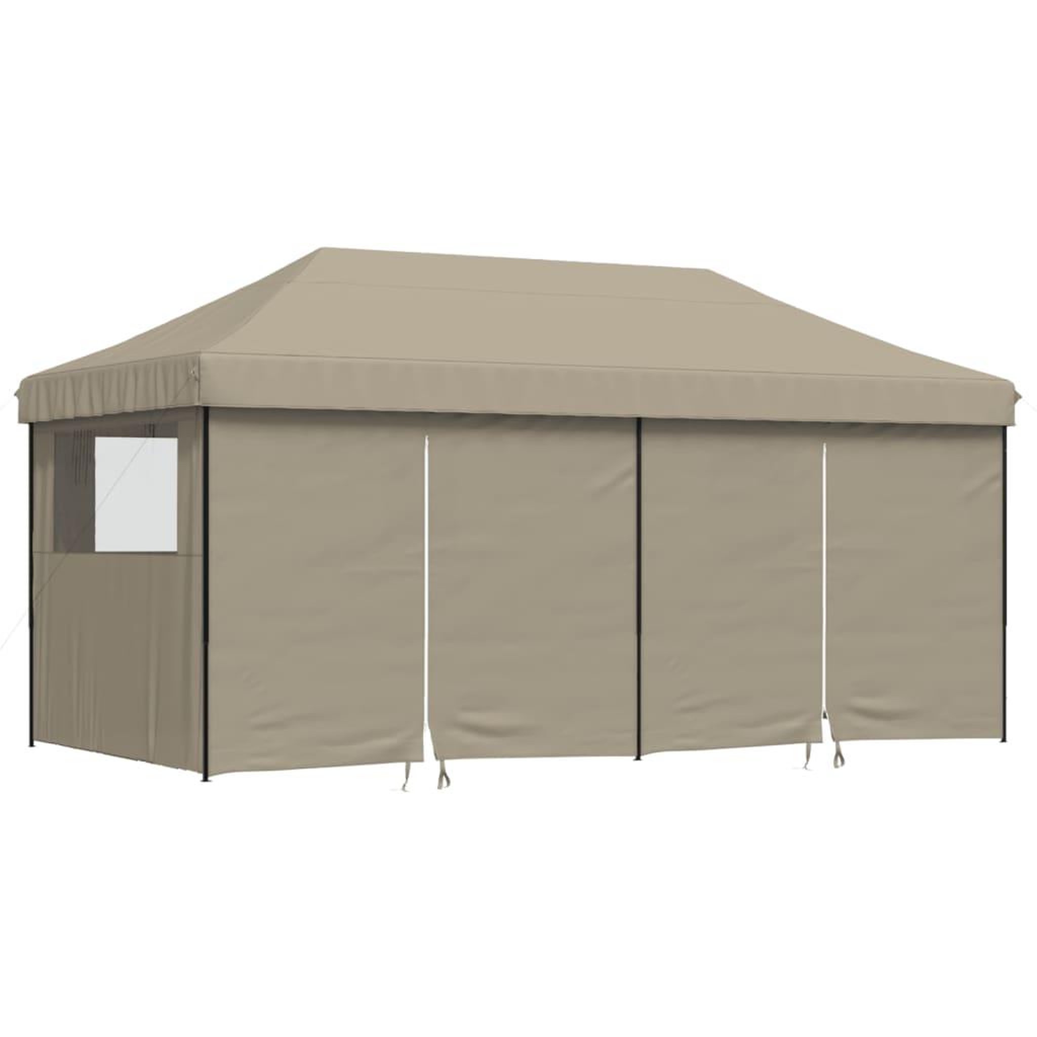 Voir la diapositive 2 : VIDAXL Tente de reception pliable escamotable 4 parois laterales taupe