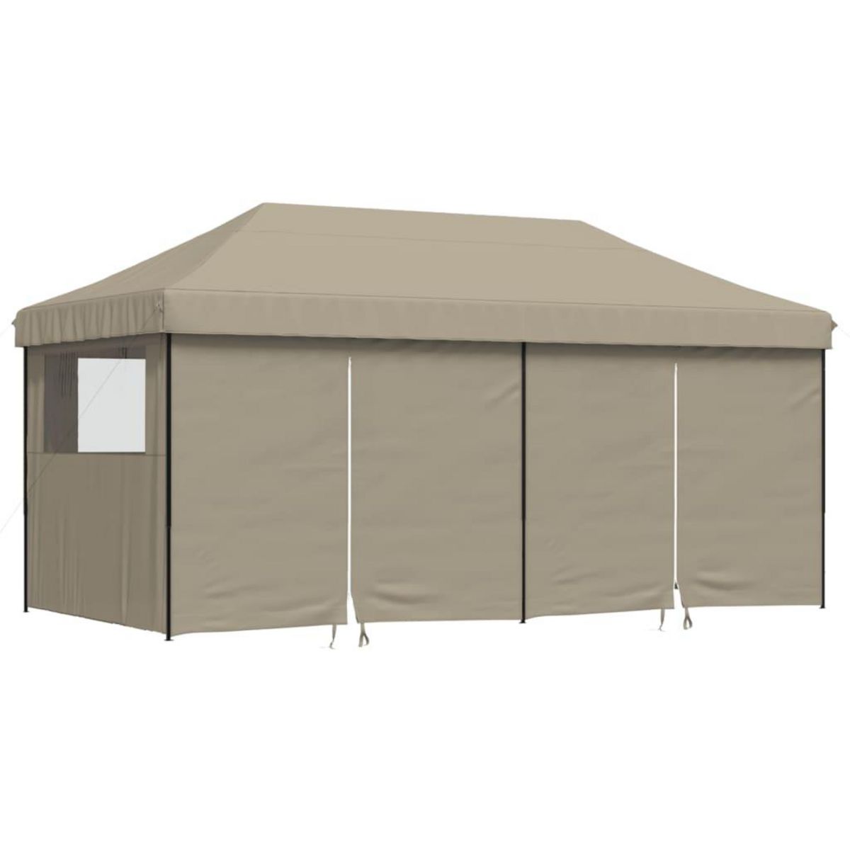 VIDAXL Tente de reception pliable escamotable 4 parois laterales taupe