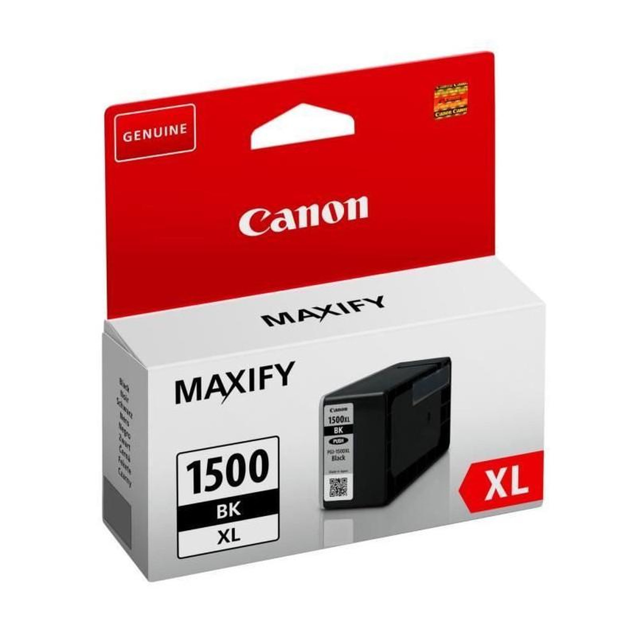 Voir la diapositive 2 : Canon Cartouche d'encre Originale PGI-1500 XL Haute Capacité Noire Pigmentée - 9218B001