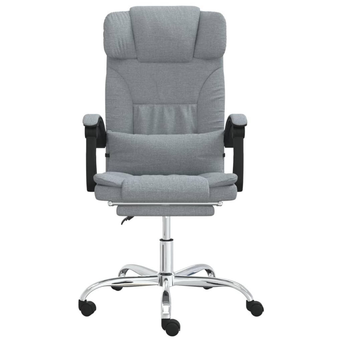 VIDAXL Fauteuil de massage inclinable de bureau Gris clair Tissu