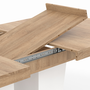 Voir la diapositive 6 : ID MARKET Table à manger extensible rectangle ELIAD 6-10 personnes bois et blanc 160-200 cm