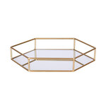 TOILINUX Plateau en Métal Polygone - Doré et Miroir