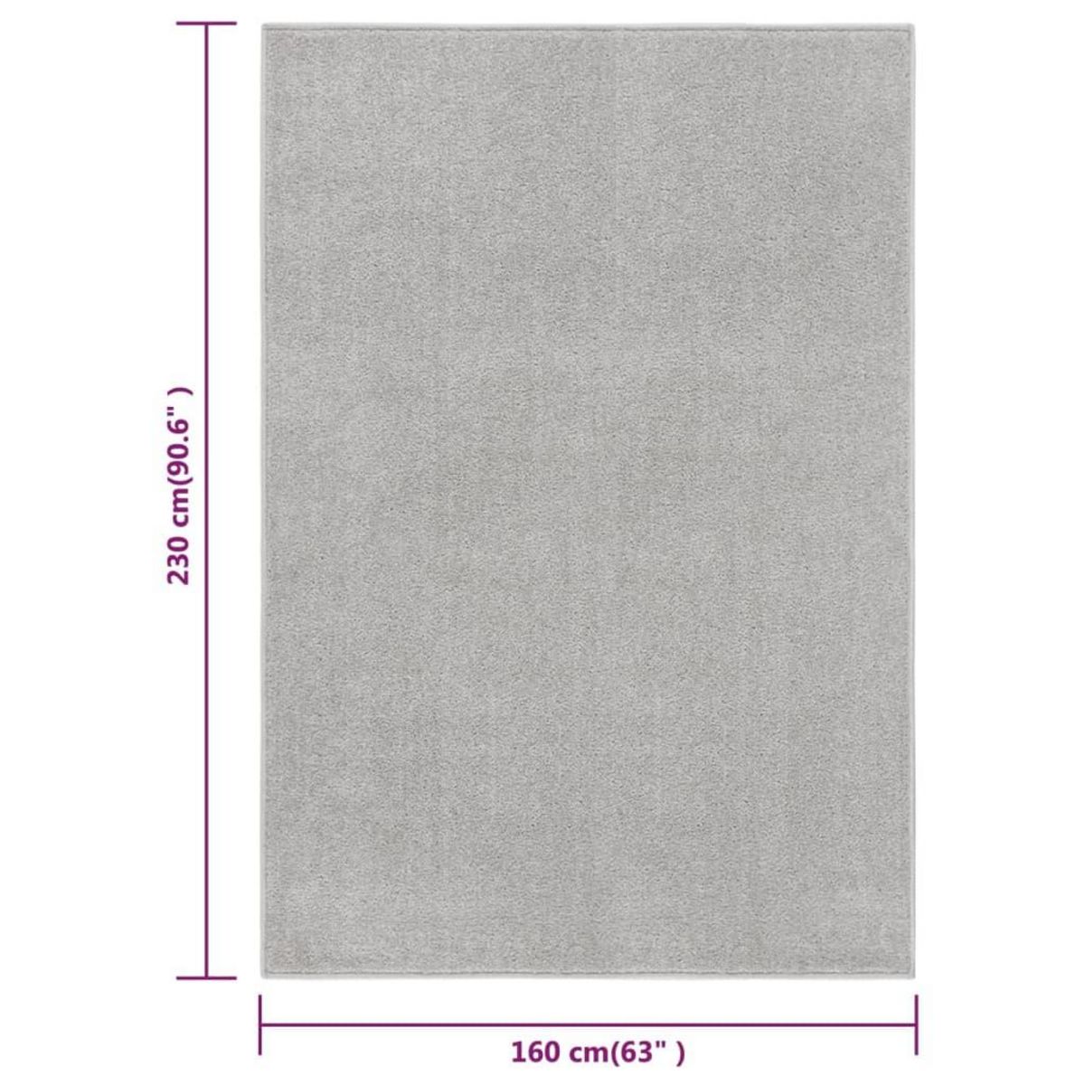 VIDAXL Tapis a poils courts 160x230 cm Gris clair