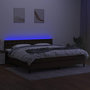 Voir la diapositive 4 : VIDAXL Sommier a lattes de lit matelas et LED Marron fonce 200x200 cm