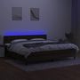 Voir la diapositive 4 : VIDAXL Sommier a lattes de lit matelas et LED Marron fonce 200x200 cm