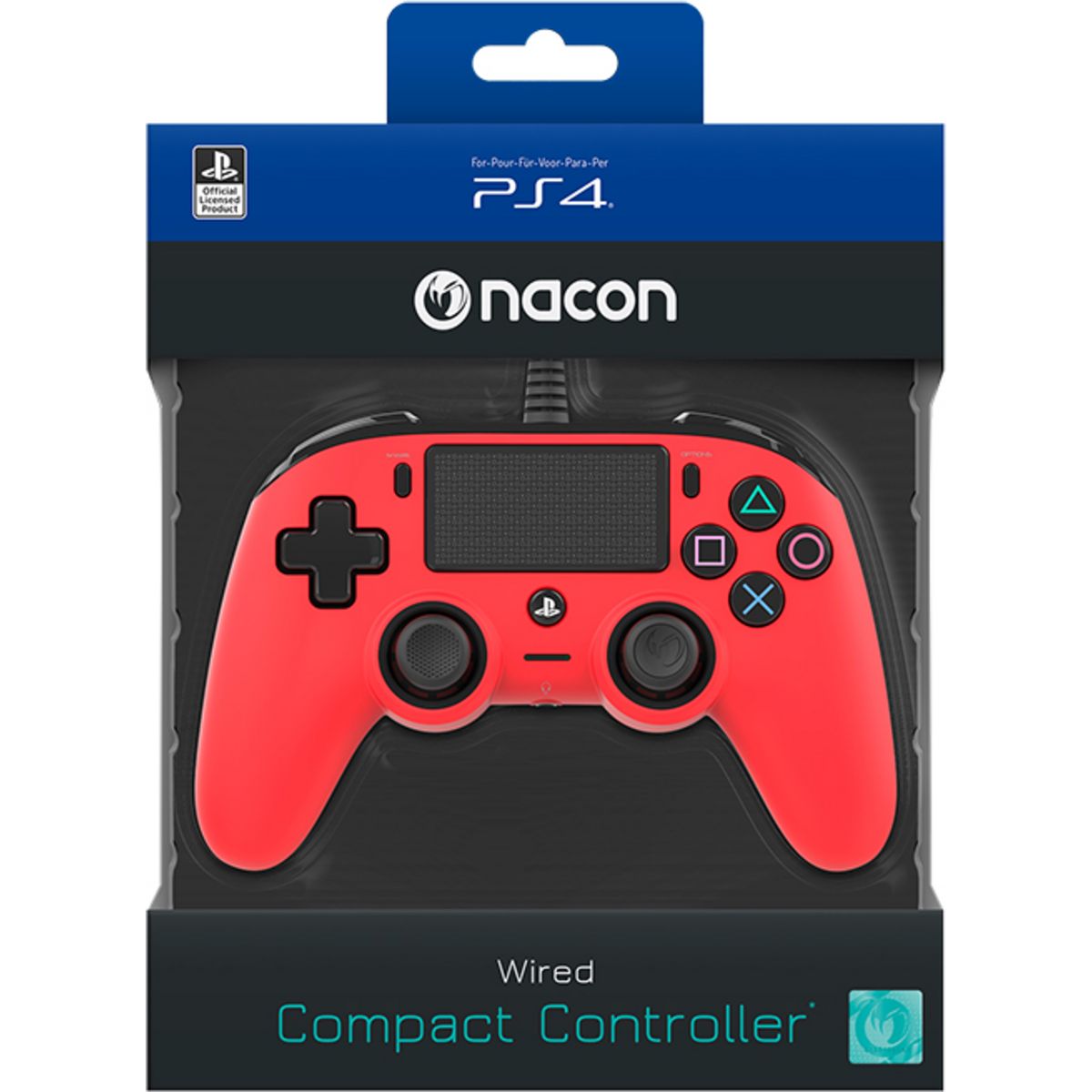 NACON Manette filaire compacte Rouge Nacon PS4