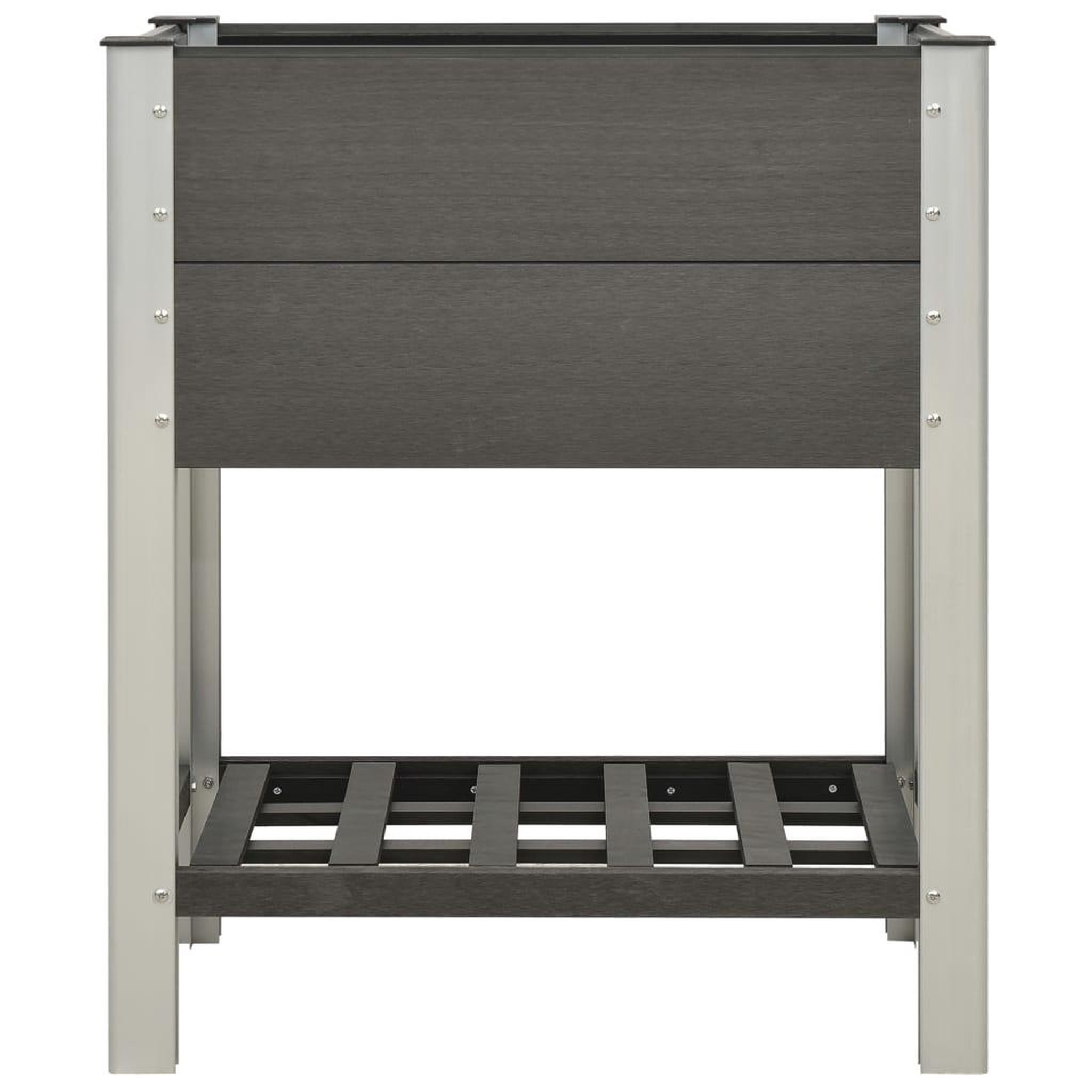 Voir la diapositive 2 : VIDAXL Lit sureleve de jardin avec etagere 75x50x90 cm WPC Gris