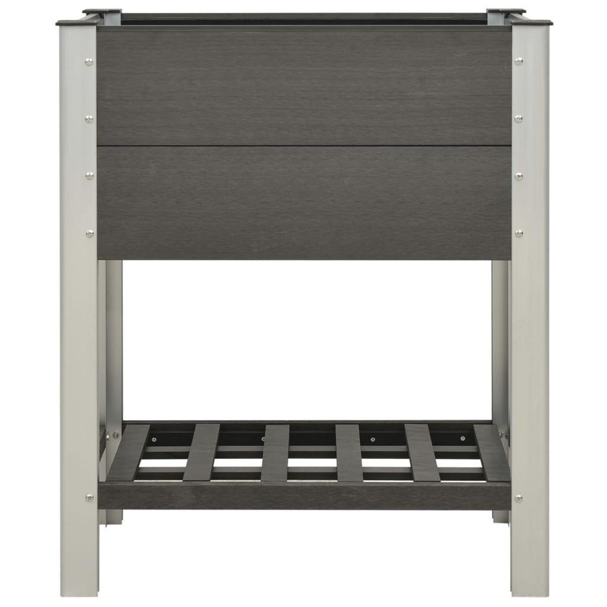 VIDAXL Lit sureleve de jardin avec etagere 75x50x90 cm WPC Gris