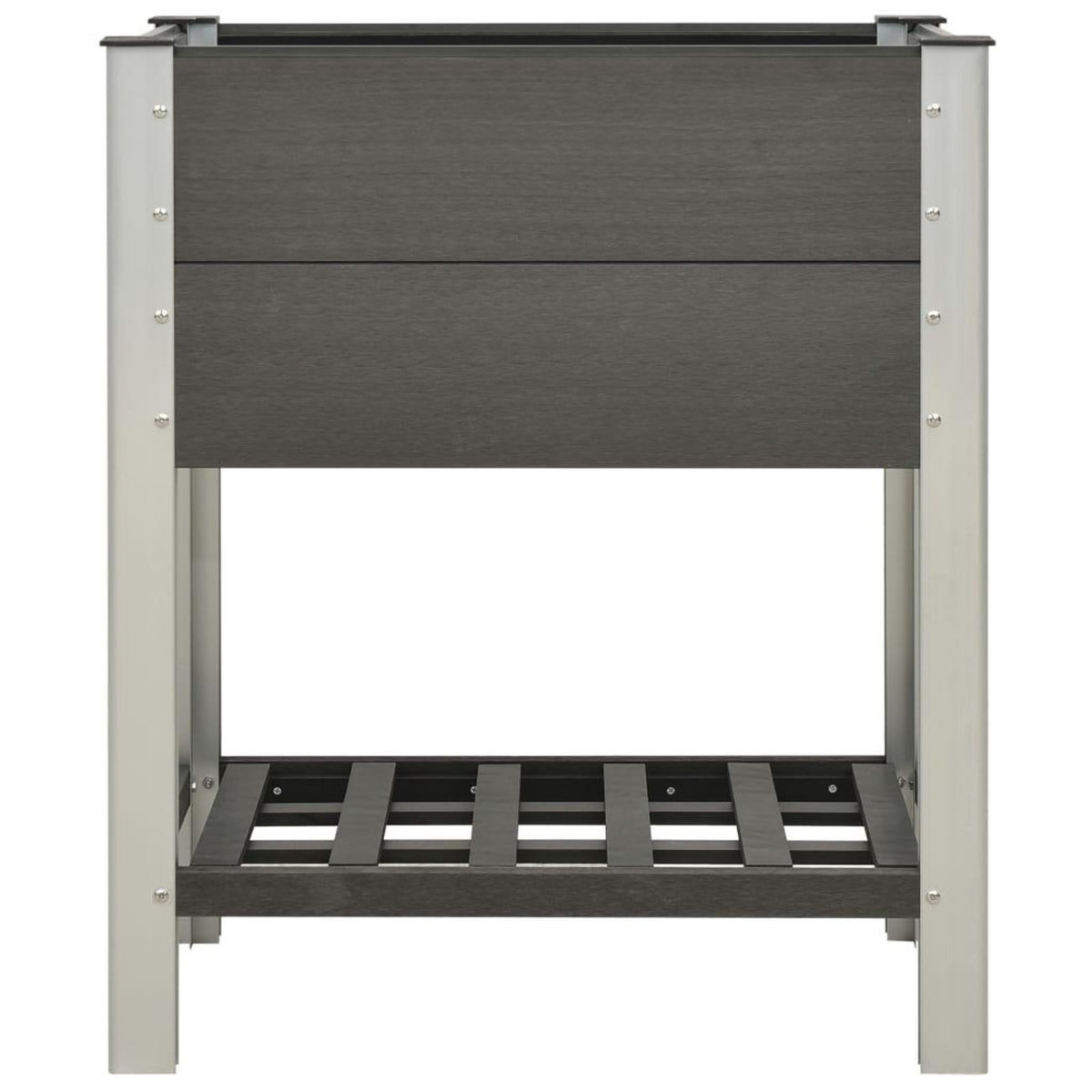 VIDAXL Lit sureleve de jardin avec etagere 75x50x90 cm WPC Gris