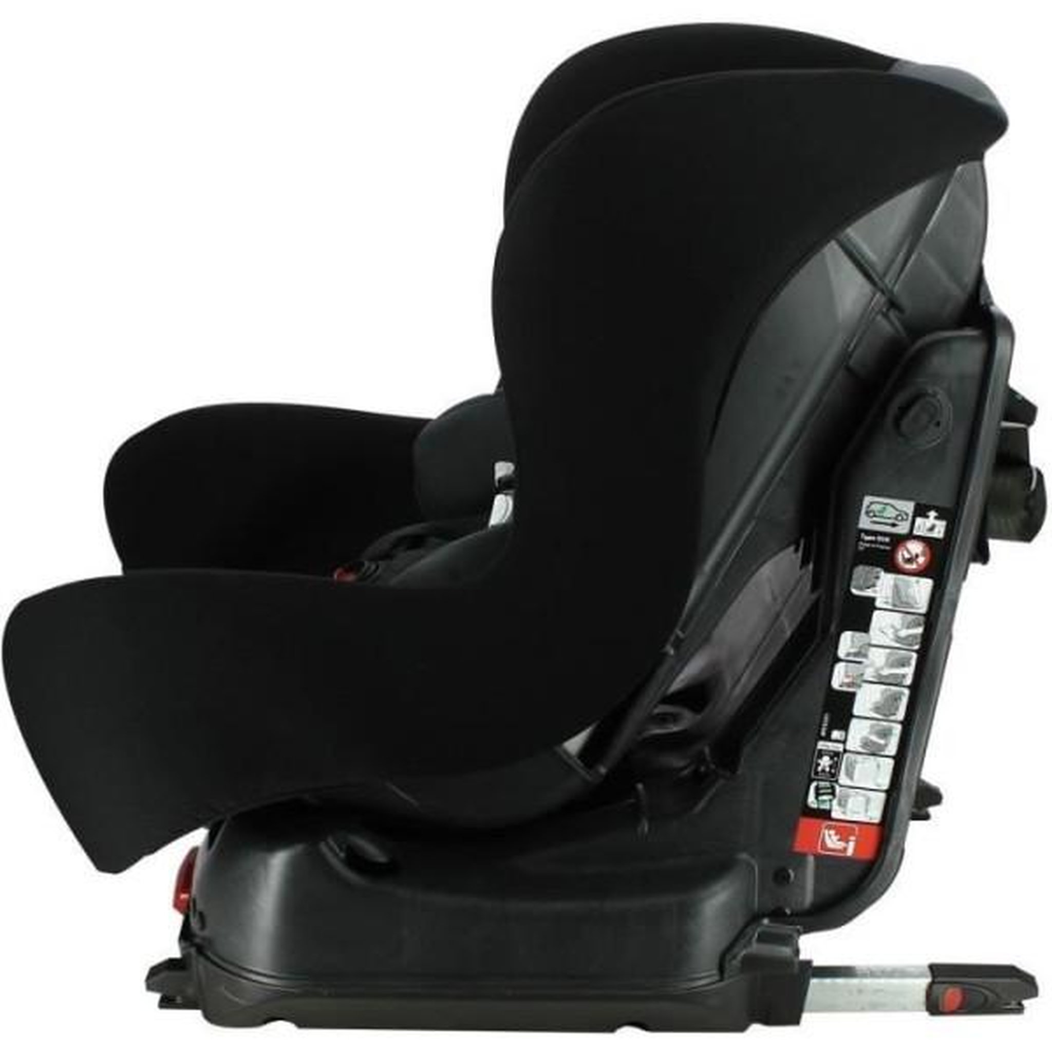 Voir la diapositive 2 : NANIA Siege Auto NANIA  isofix ZENA I FIX, Grouoe 0+/1, de 0 a 4 ans, 0-18 kg, 40-105 cm – Tetiere réglable - Inclinable - Noir