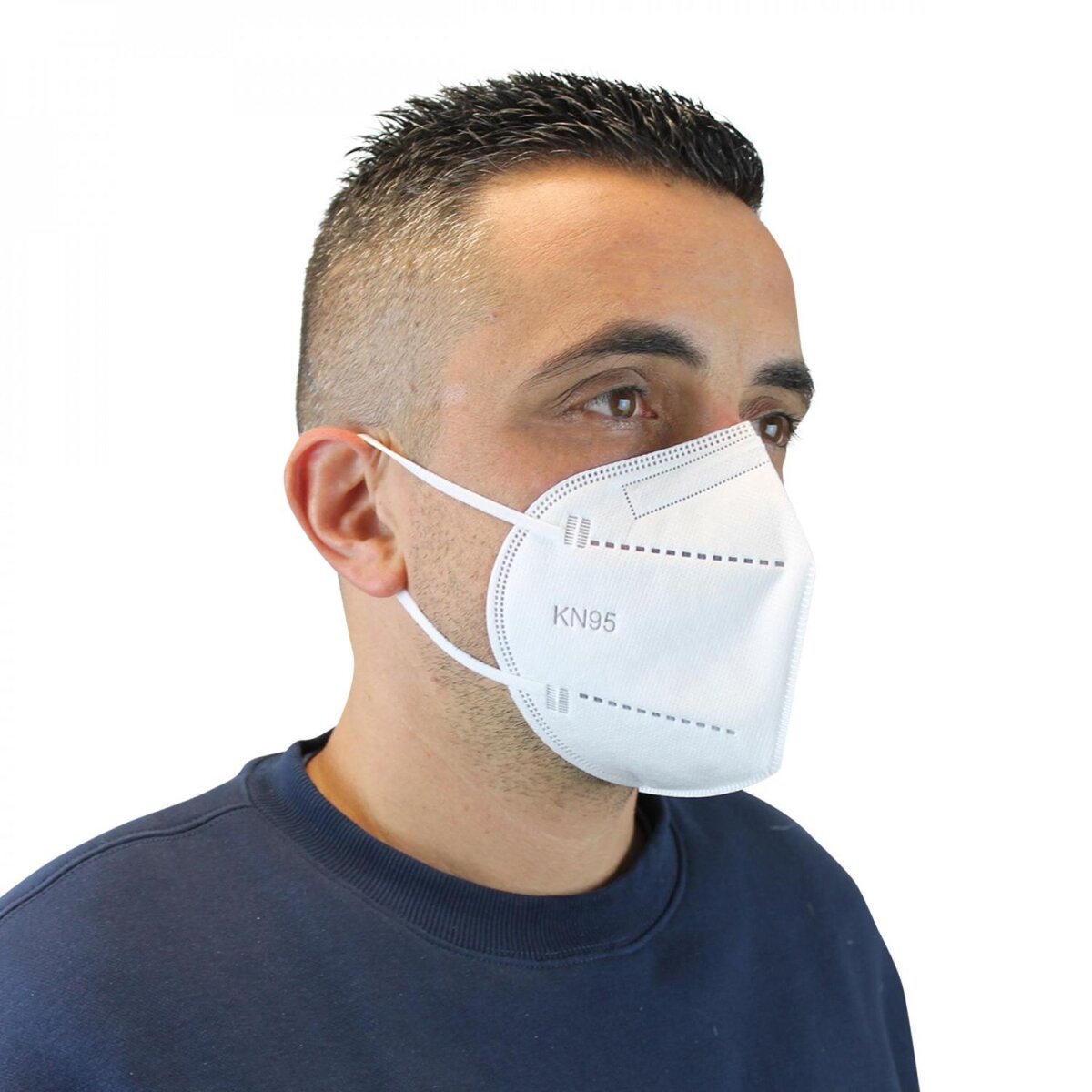 VIVEZEN Lot de 60 masques de protection FFP2, 5 plis - Blanc