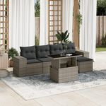 VIDAXL Salon de jardin 6 pcs avec coussins gris resine tressee