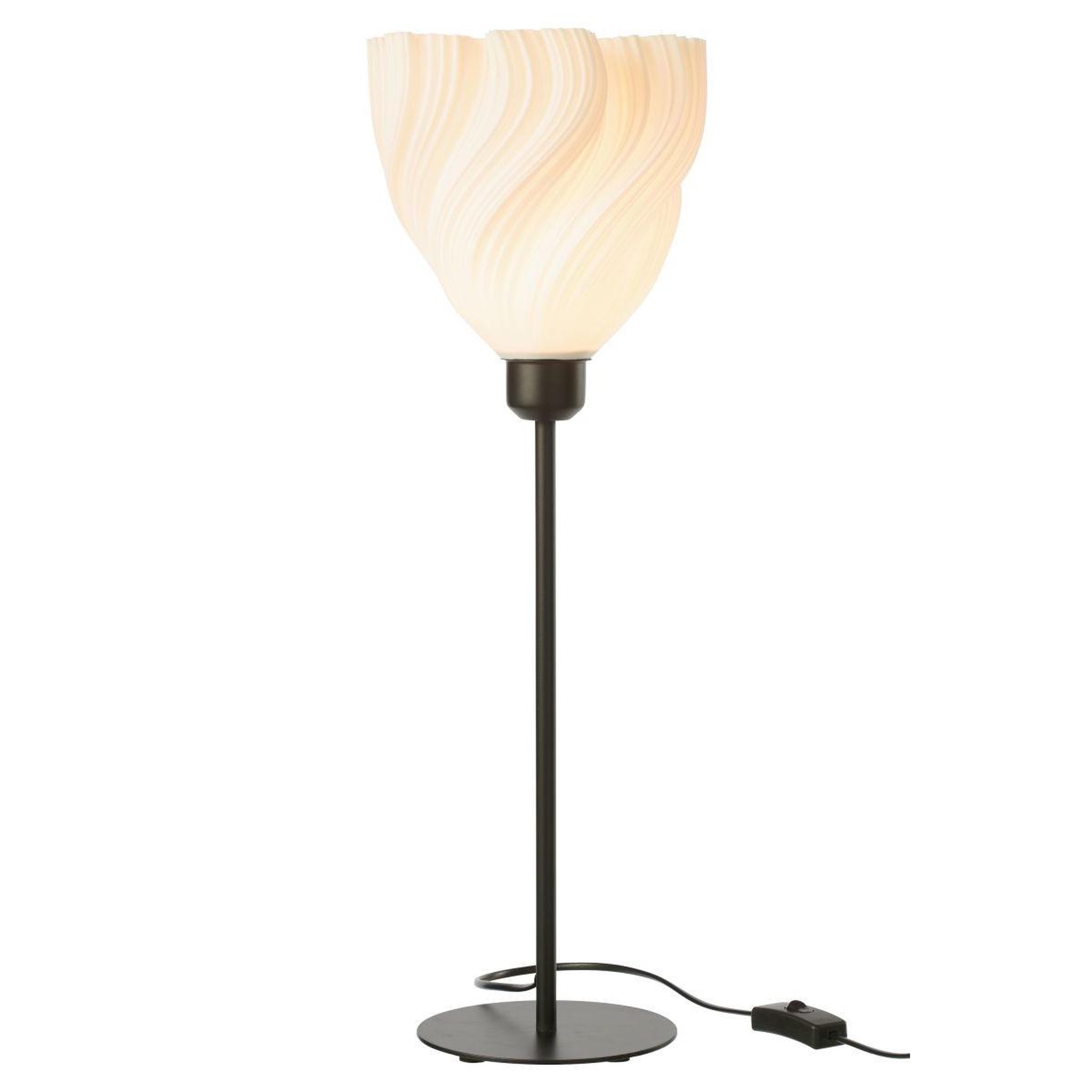 Voir la diapositive 2 : J-LINE Lampe à poser design  matcha  57cm noir & blanc