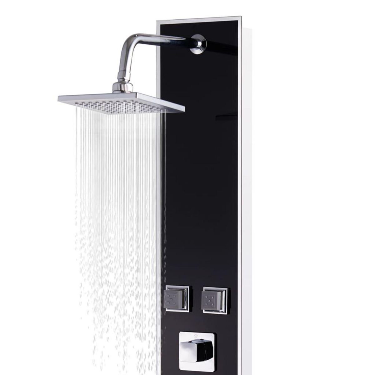 VIDAXL Panneau de douche Verre 18 x 42,1 x 120 cm Noir