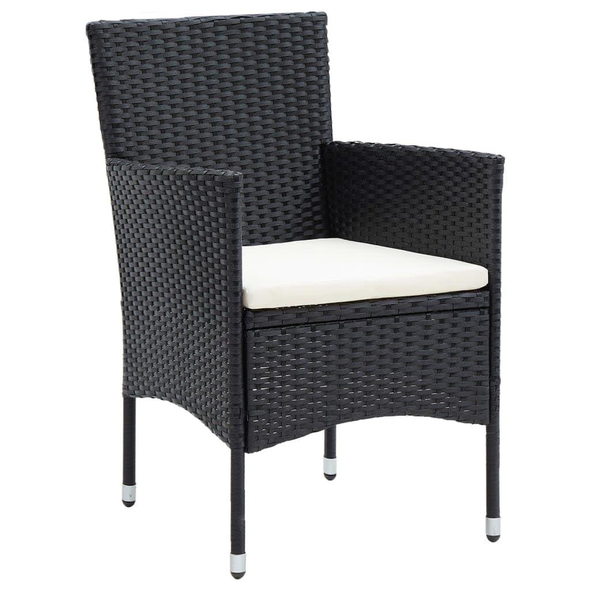 Voir la diapositive 4 : VIDAXL Ensemble a manger de jardin coussins 7pcs Resine tressee Noir