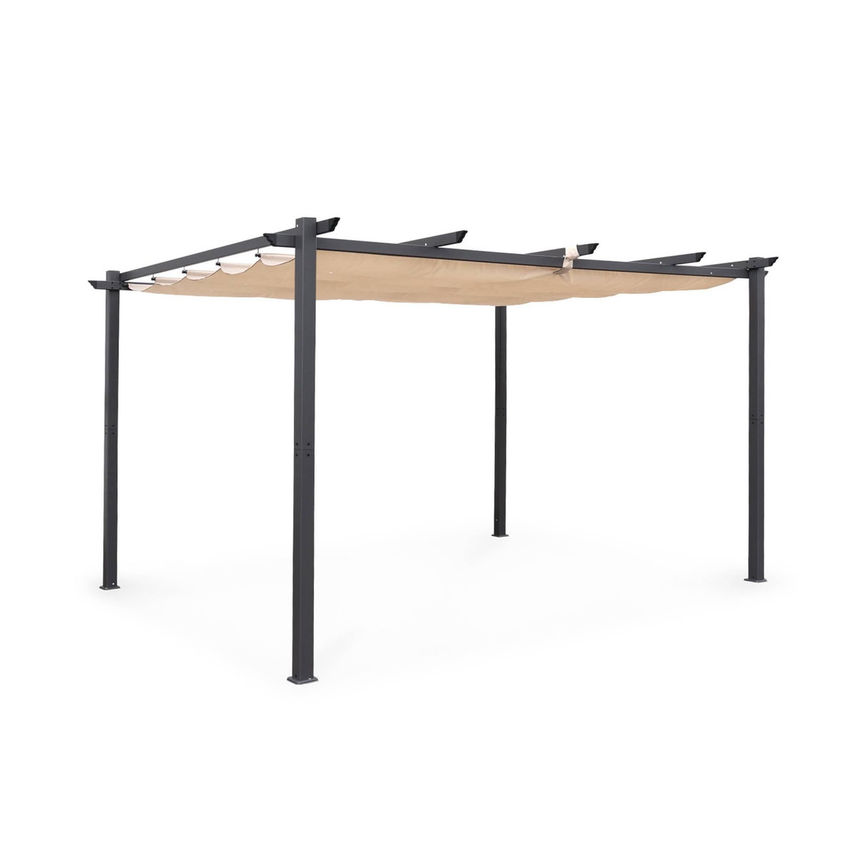 SWEEEK Pergola aluminium - Isla 3x4m - Tonnelle idéale pour votre terrasse, toit rétractable, toile coulissante, structure aluminium