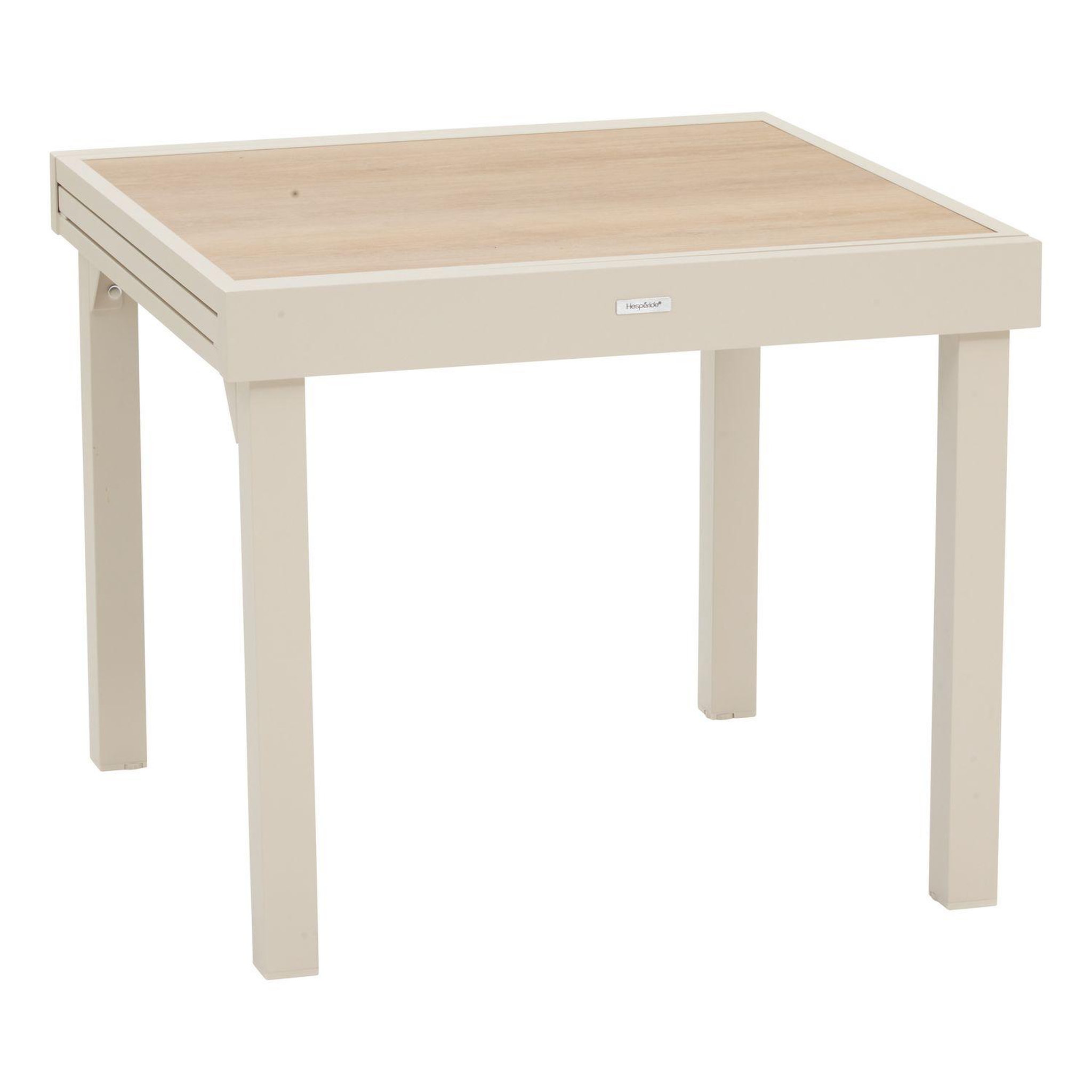 Voir la diapositive 1 : HESPERIDE Table de jardin extensible en aluminium effet bois 8 places PIAZZA
