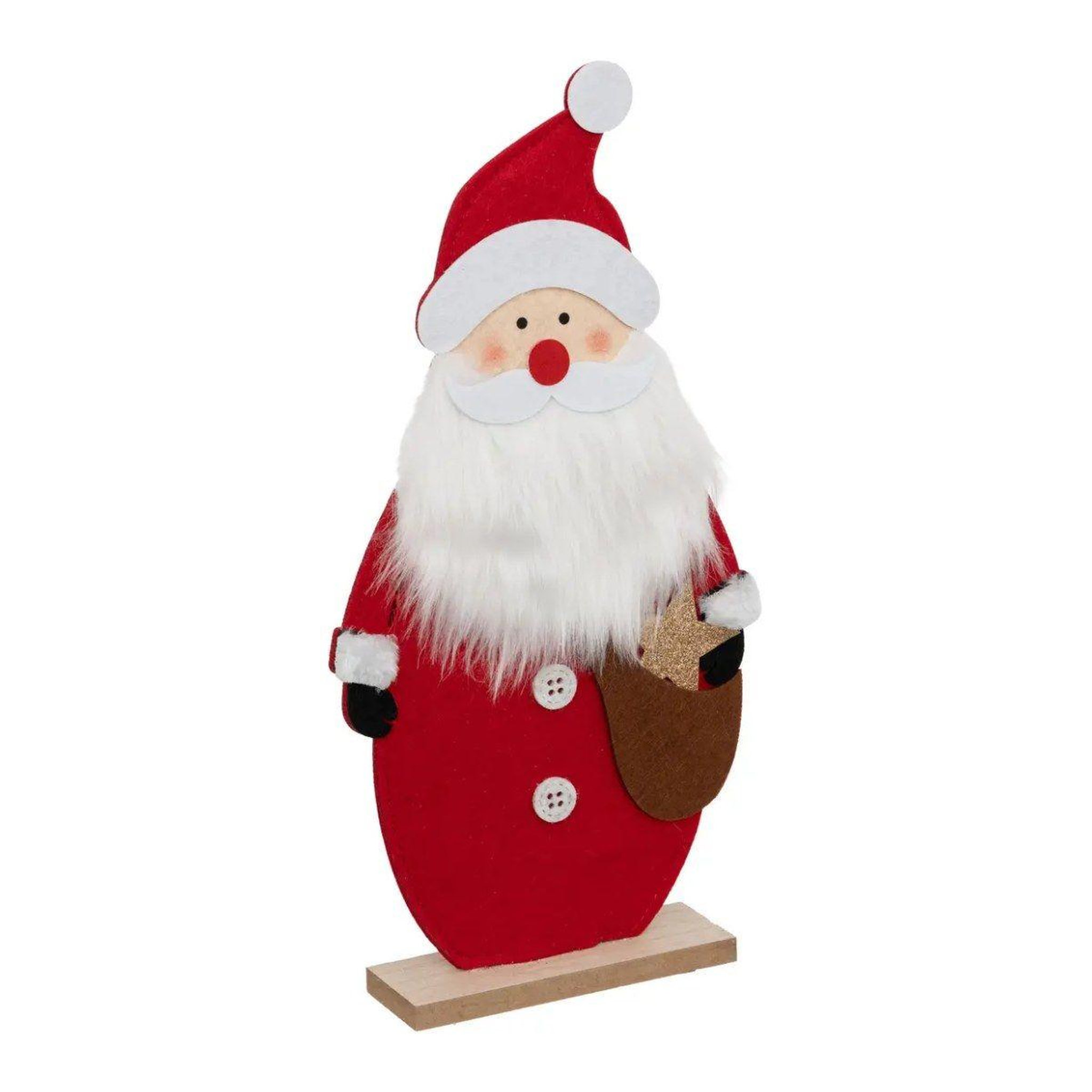 ATMOSPHERA Personnage feutrine  père noël  40cm rouge