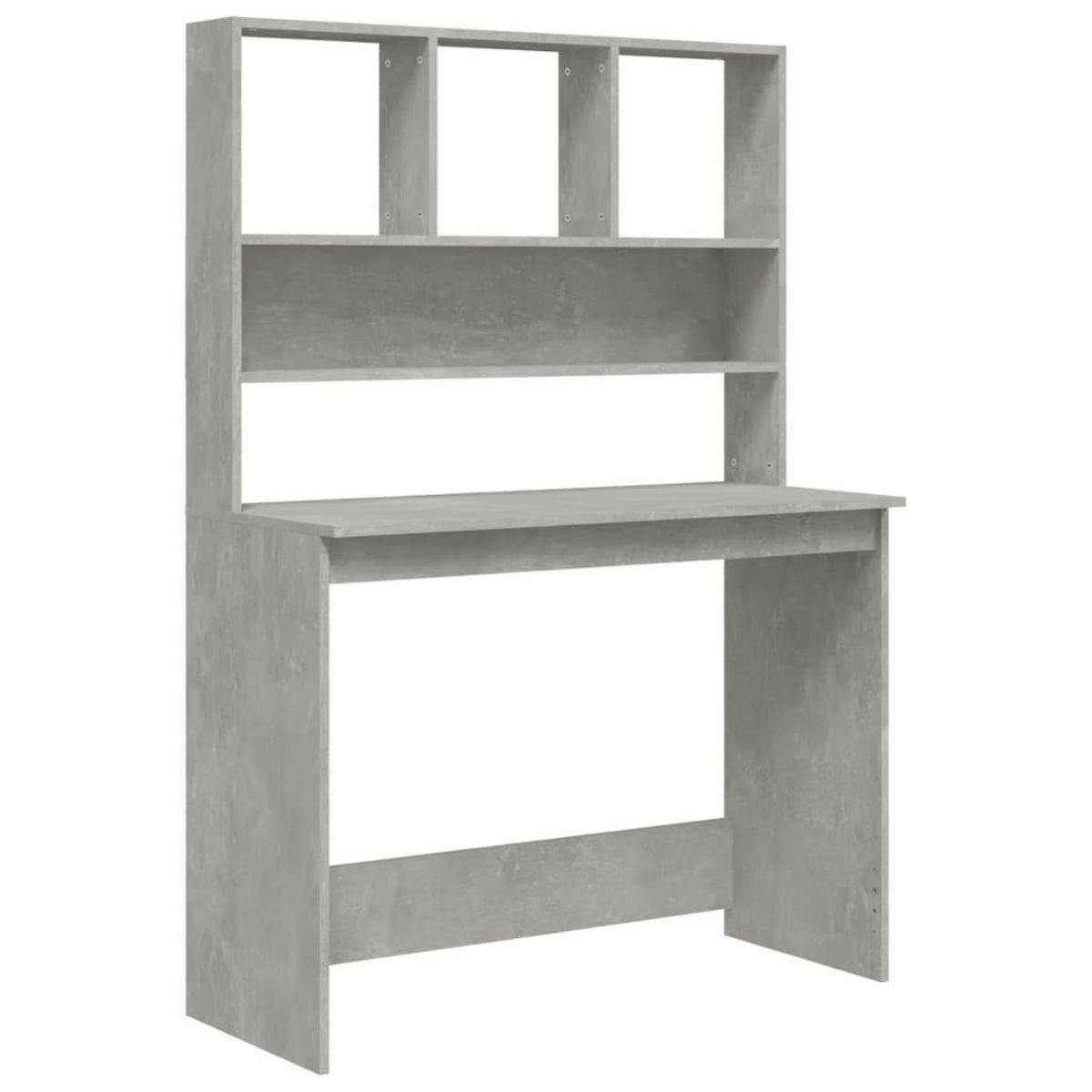 VIDAXL Bureau avec etageres Gris beton 102x45x148 cm Bois d'ingenierie