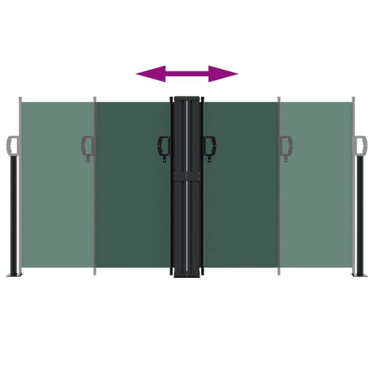 VIDAXL Auvent lateral retractable vert fonce 120x1200 cm