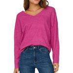 Only Pull  Col V Femme Only Rica. Coloris disponibles : Rose