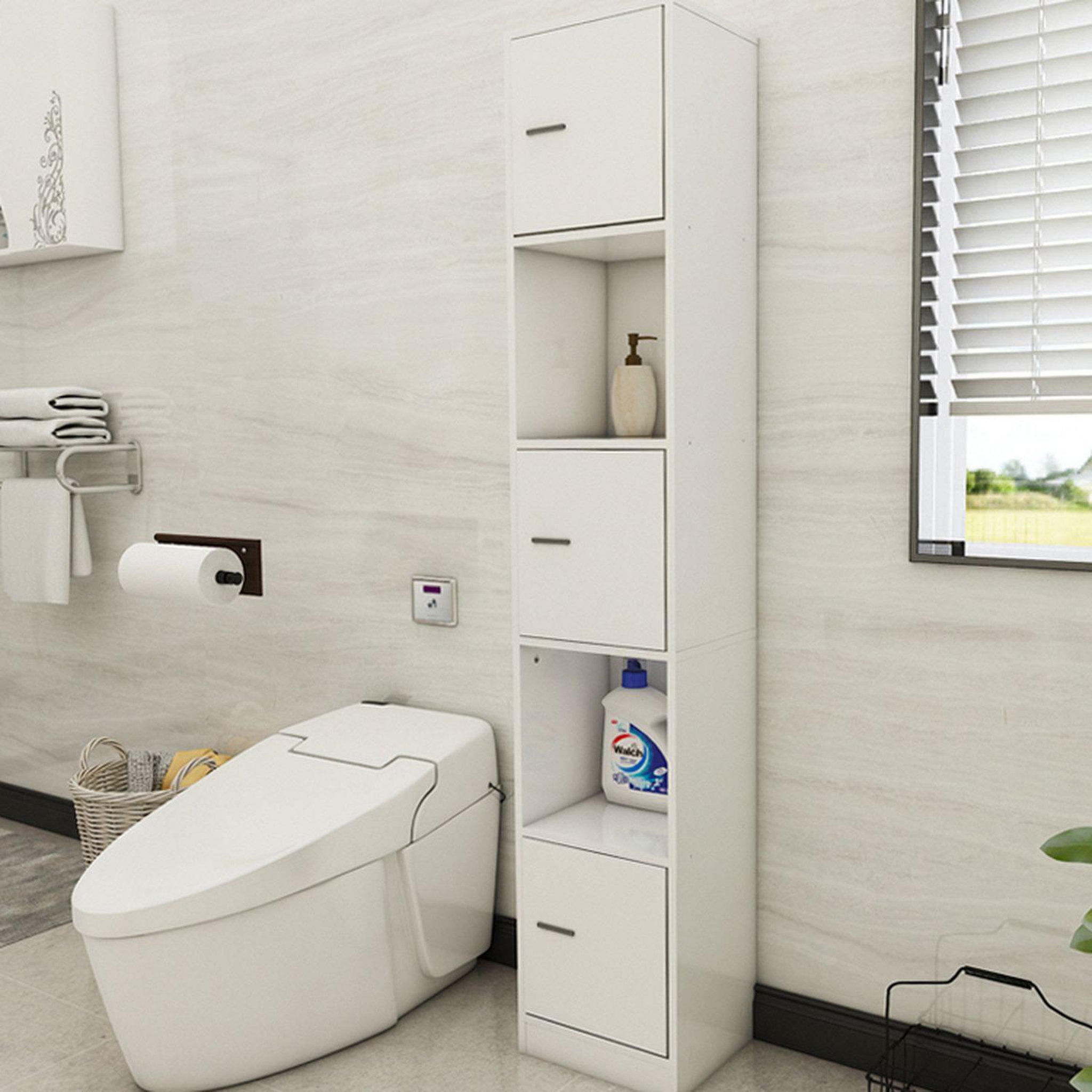 Voir la diapositive 5 : TOILINUX Colonne de salle de bain - anne - blanc - 180 x 33 x 30 cm