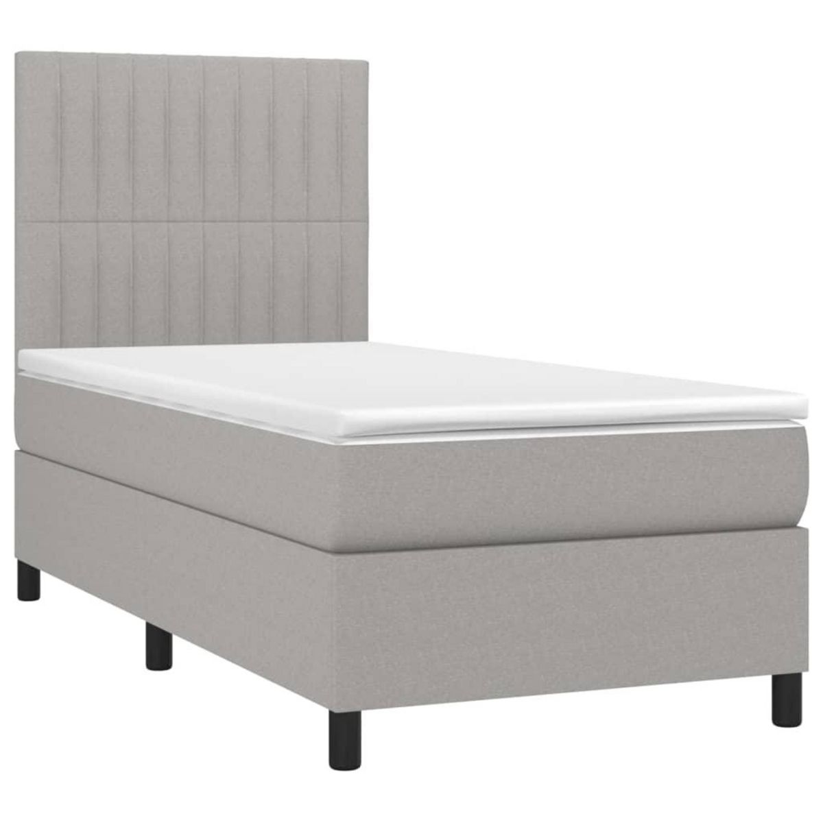 VIDAXL Sommier a lattes de lit avec matelas Gris clair 80x200 cm Tissu