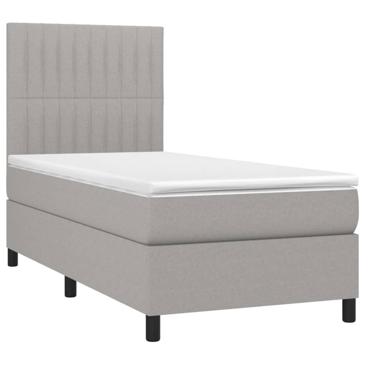 VIDAXL Sommier a lattes de lit avec matelas Gris clair 80x200 cm Tissu