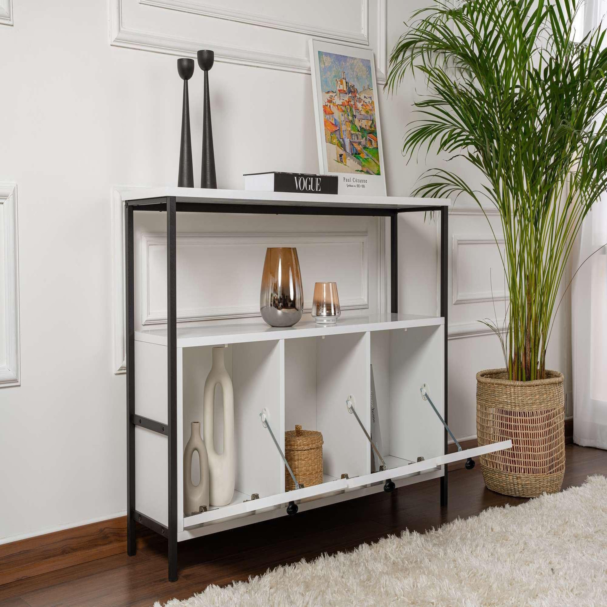 Voir la diapositive 4 : Habitat et Jardin Buffet en bois  solace  - 120 x 30 x 77 cm - blanc
